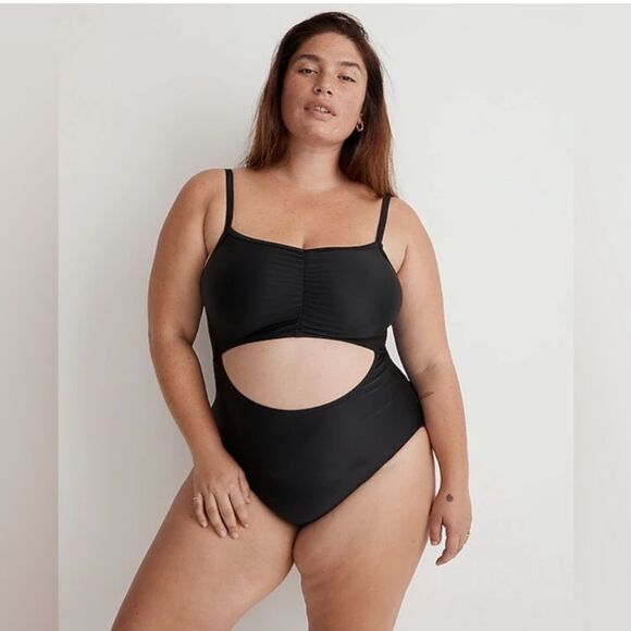 Madewell Cinched Cutout One-Piece Swimsuit‎ 2X - Picture 1 of 9